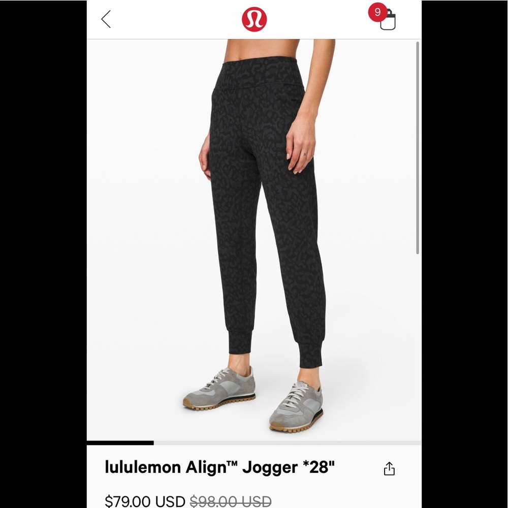 Black camo align jogger full length like new